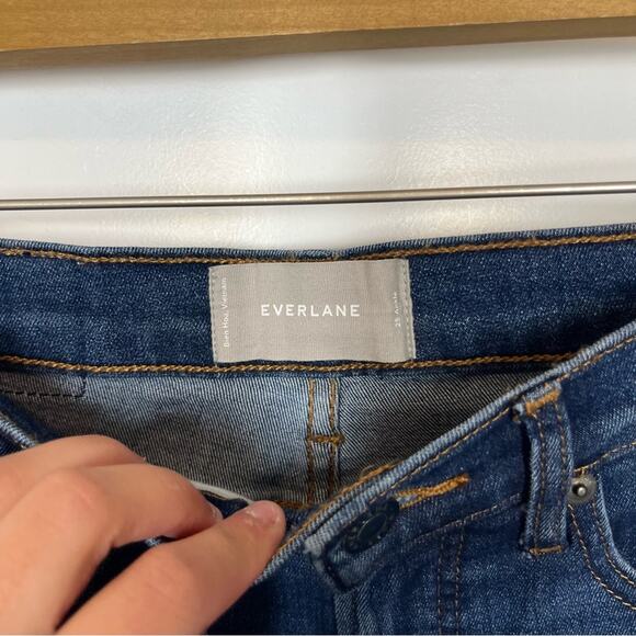 Everlane Dark Wash High Waisted Stretch Ankle Jeans Size 25 - Picture 3 of 6